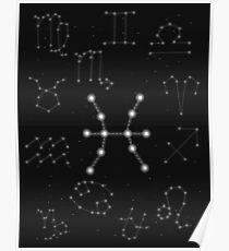 Fische Sternzeichen Konstellation Design Poster