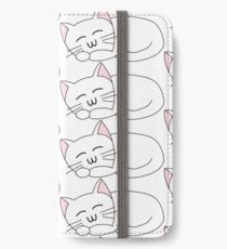 Cute Sleeping Cat - White iPhone Wallet/Case/Skin
