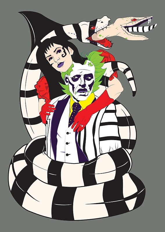 sandworms. black and white. lydia. beetlejuice. happy couple. ghost. polter...