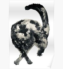 Shameless Cats: Silhouette Attention Black Cat Poster
