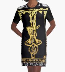 Floral Tarot Print - The Hanged Man Graphic T-Shirt Dress