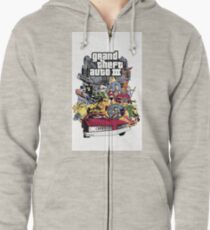 Grand Theft Auto 3 EU cover poster Zipped Hoodie