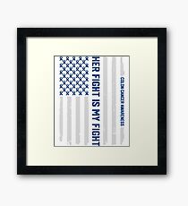 Her Fight American Flag Colorectal Bowel Colon Cancer Awareness Framed Print