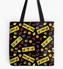 Casino Lucky Slot Machine Cherry Melon Lemon Fruits Pattern Tote Bag