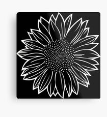 Sunflower in White Metal Print