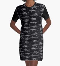 Vestido camiseta Lagartos de pescado negro