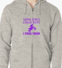 Funny Dirt Bike Motocross Dirtbike For Women Girls Zipped Hoodie
