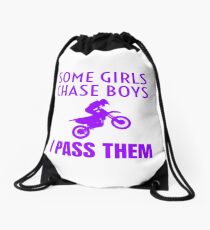 Funny Dirt Bike Motocross Dirtbike For Women Girls Drawstring Bag