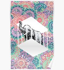 Käfig-Elefant-Plakat Poster