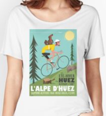 Cyclist and Marmotte poster Women's Relaxed Fit T-Shirt