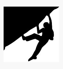 Climbing on an overhanging rock Photographic Print