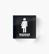 WHICHEVER — Just Wash Your Hands (White on Black) Acrylic Block