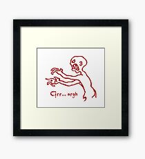 Grey Grrr Argh Monster, Grr Arghh, Buffy the Vampire Slayer, Mutant Enemy, 90s, BTVS, Zombie, Joss Whedon, Angel, Buffering, Pop Culture, Zombie Framed Print