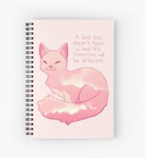 "A Bad Day Doesn't Mean a Bad Life" Peachy Sky Cat Spiral Notebook