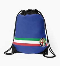 Alfa Romeo horizontal Italy stripe Drawstring Bag