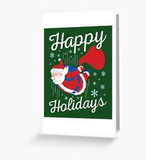 Tarjeta de felicitación Paracaidismo navideño en paracaídas