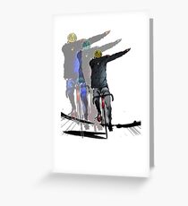 Dabbing on Cycle White Shirt Greeting Card