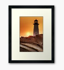 Lighthouse sunset Framed Print