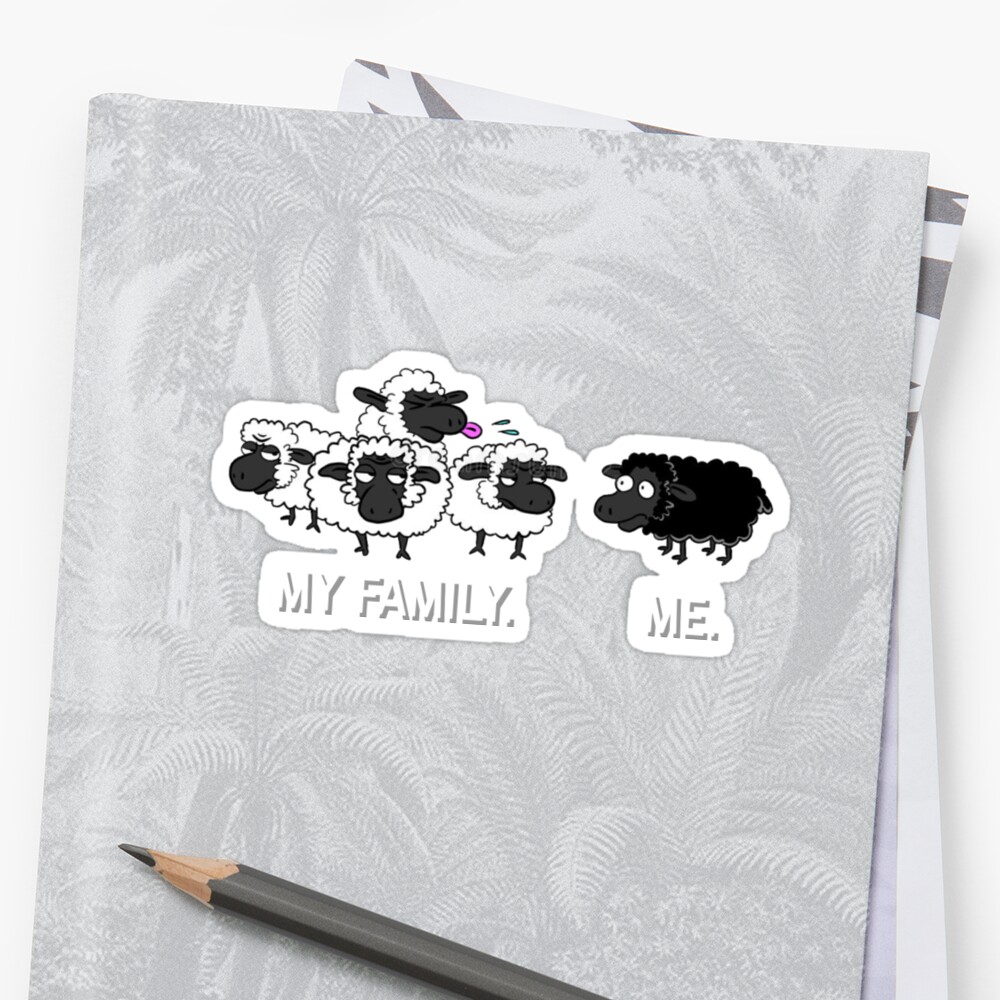 Black Sheep Of My Family Funny Cute Tee Sticker By Timshane