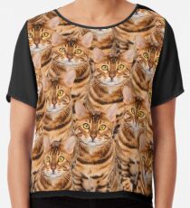 Spectacular Bengal Kitten Design Chiffon Top