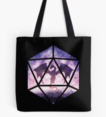 Purple Sky Dragon D20 Tote Bag