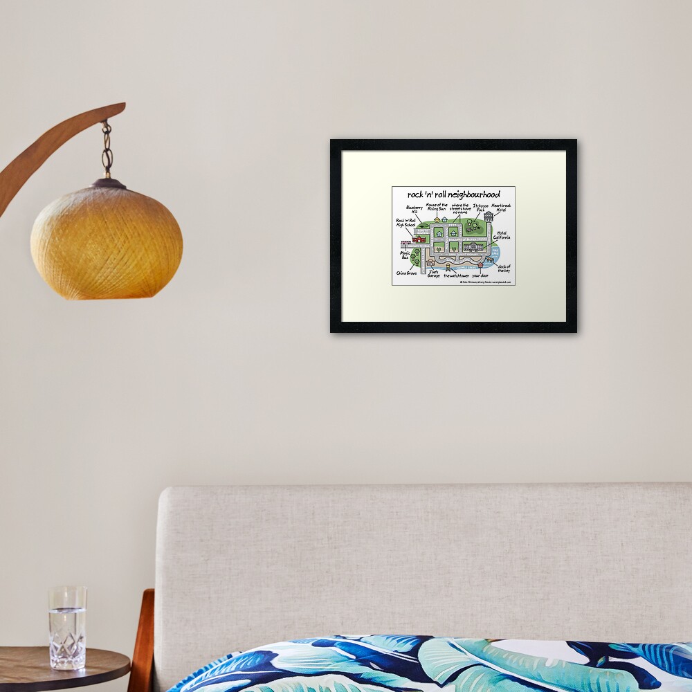 rock 'n' roll neighbourhood Framed Art Print