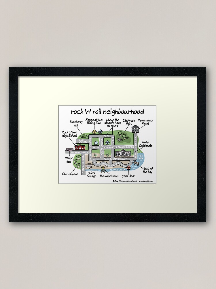 Alternate view of rock 'n' roll neighbourhood Framed Art Print