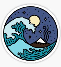 Waves at Night Life is Good Live Simply Sticker