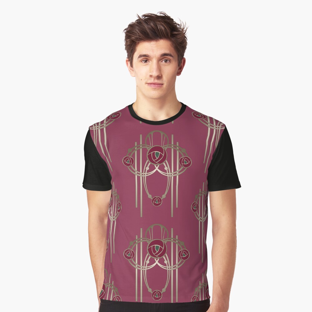 Art Nouveau Rose Gold Graphic T-Shirt