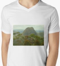 Mount Tibrogargan in the Glasshouse Mtns V-Neck T-Shirt