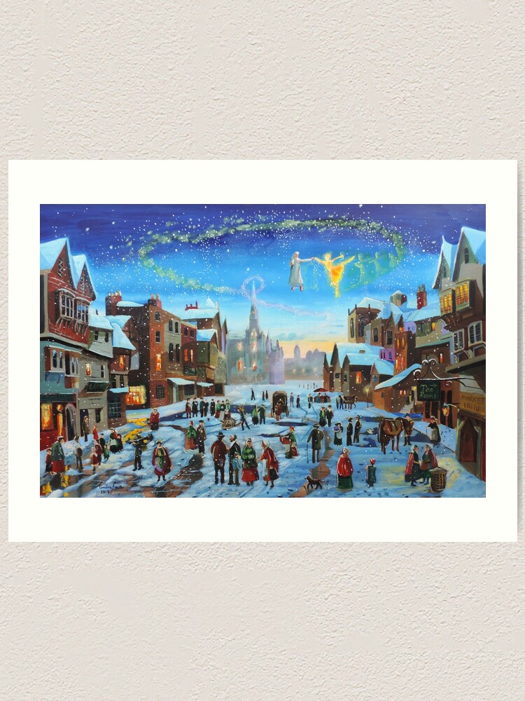 Alternate view of A Christmas Carol Scrooge and the ghost of Christmas past Art Print
