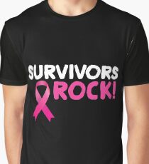 Survivors Rock Breast Cancer Graphic T-Shirt