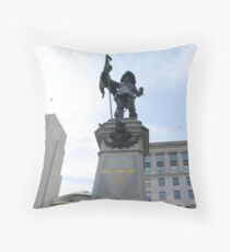 500 Place D'Armes - statue, monument, sculpture, architecture, city, art, landmark, old, liberty, memorial, sky, history, statue of liberty, travel, building, tourism, square, stone, famous, town Throw Pillow