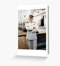 Kapitän E.J. Schmied. Kapitän der RMS Titanic. Grußkarte