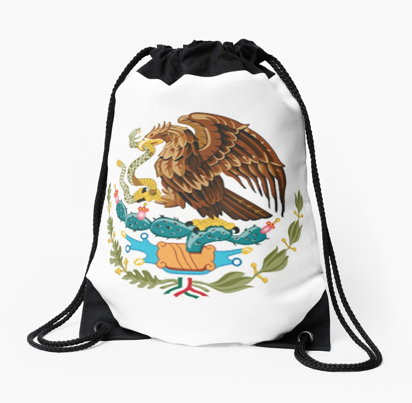 Mexico Mexican Eagle Symbol Mexican Flag Flag Of Mexico Bandera De México Pure Simple Drawstring Bag By Tom Hill Designer