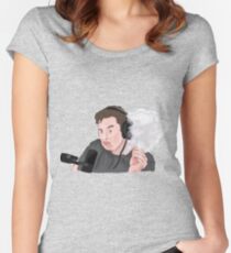 Elon Musk Smoking Weed Meme Fitted Scoop T-Shirt