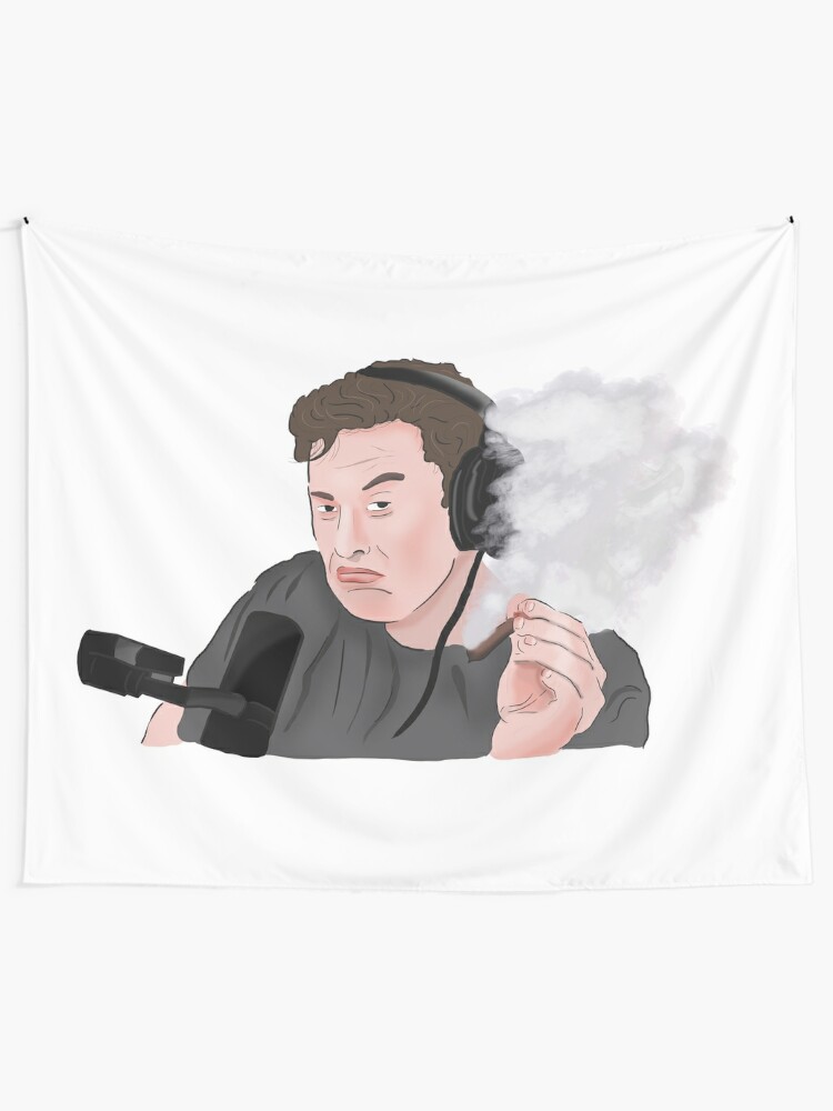 Elon Musk Smoking Weed Meme Tapestry By Barnyardy Redbubble