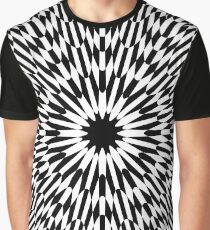 Abstract pattern wallpaper design texture black white decorative fractal art digital blue illustration graphic optical geometric seamless star green color monochrome fabric backdrop illusion red Graphic T-Shirt