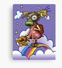 Polluted Girl Unicorn Background Pollution Rise Against Pollution Polluted World Canvas Print