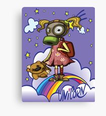 Polluted Girl Unicorn Background Pollution Rise Against Pollution Polluted World Canvas Print