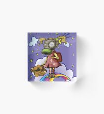 Polluted Girl Unicorn Background Pollution Rise Against Pollution Polluted World Acrylic Block