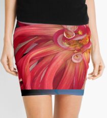 Giant Red Dahlia masquerading as sea anemone Mini Skirt