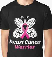 Breast Cancer Butterfly Warrior Graphic T-Shirt