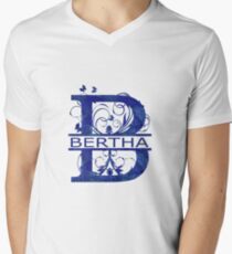 Bertha | Girls Name Monogram | Watercolor and Butterflies Men's V-Neck T-Shirt