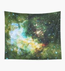 Green Galaxy - Infinite Flower of Life Pattern - Westerlund 2 — Hubble’s 25th Anniversary Image (Color Enhanced) Wall Tapestry