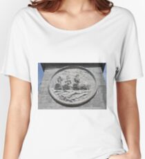 architecture old stone art ancient sculpture coin symbol religion church history detail metal antique lion statue wall building sign money monument travel head historical temple Women's Relaxed Fit T-Shirt