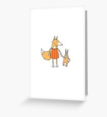 Fox and hare. Greeting Card