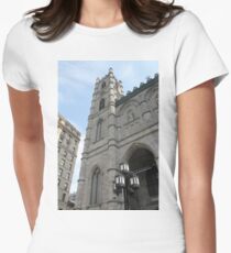 church cathedral architecture building religion tower gothic france europe old city catholic landmark religious portugal travel facade sky history stone ancient monument medieval st tourism Women's Fitted T-Shirt