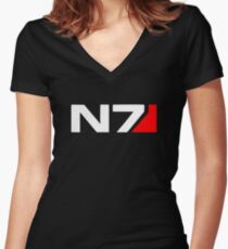 Mass Effect N7 Women's Fitted V-Neck T-Shirt