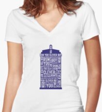 Run you clever boy Women's Fitted V-Neck T-Shirt
